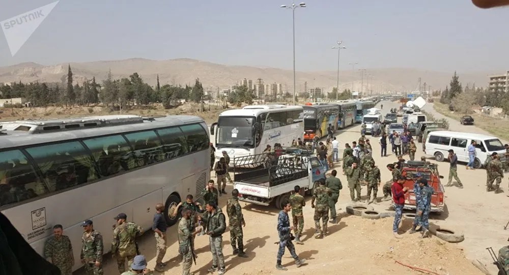 خروج أكبر دفعة من المرتزقة والمدنيين حتى الآن من الغوطة الشرقية