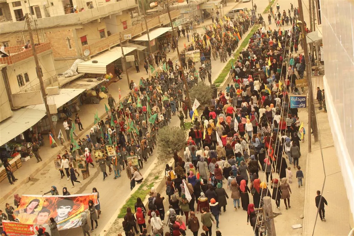 أهالي كركي لكي وجل آغا ينتفضون تضامناً مع عفرين
