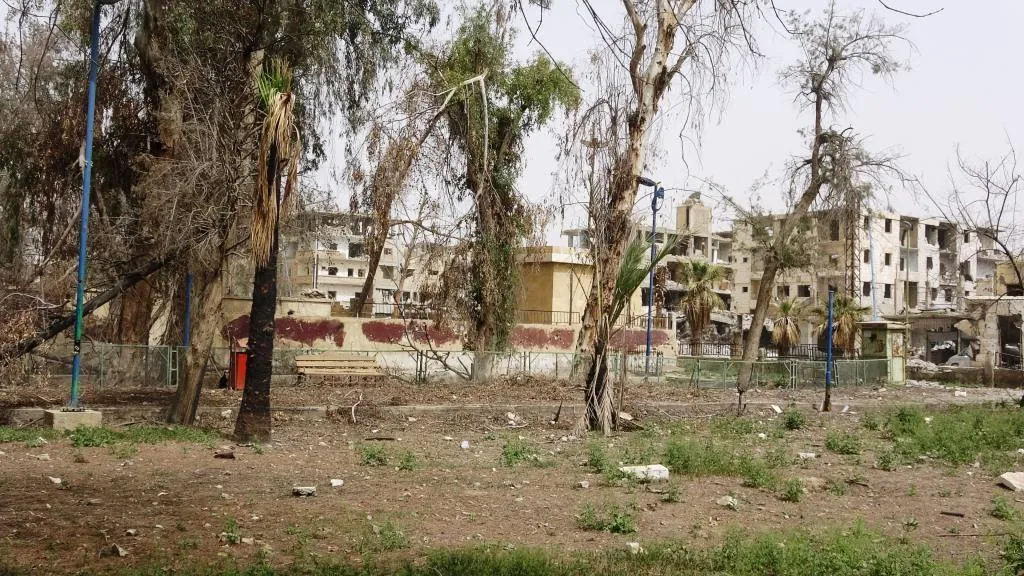 بلدية الشعب في الرقة تباشر بتأهيل حديقة الرشيد