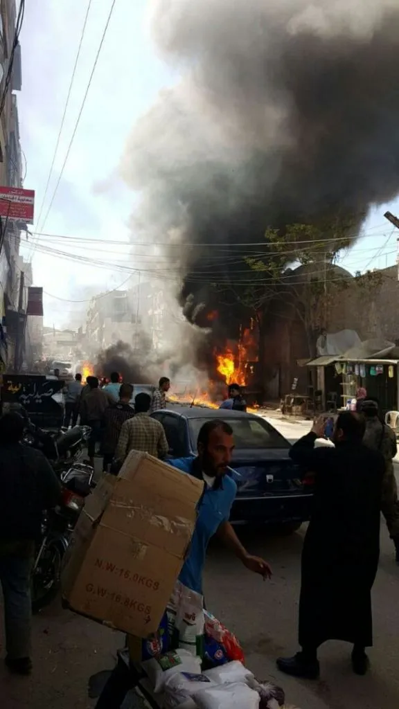 انفجار سيارة مفخخة وسط مدينة الباب تسفر عن مقتل 9 أشخاص