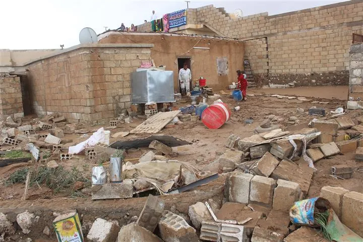 الأمطار تهدم 15 منزلاً في الشدادي
