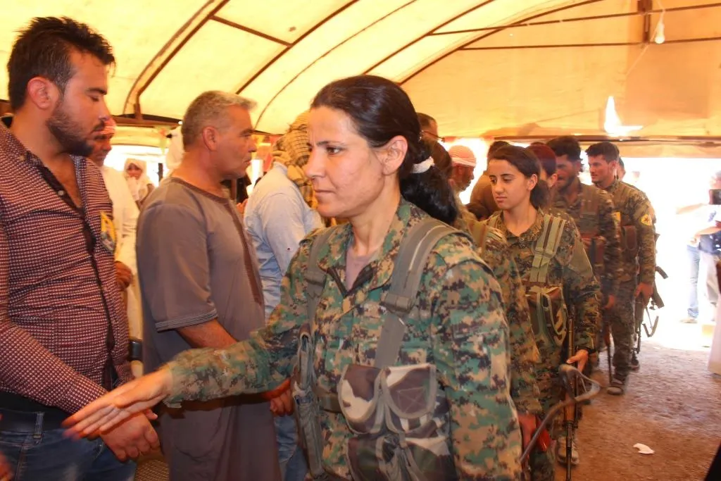 مراسم غيابية للشهيد شام حسكة المقاتل في صفوف وحدات الحماية