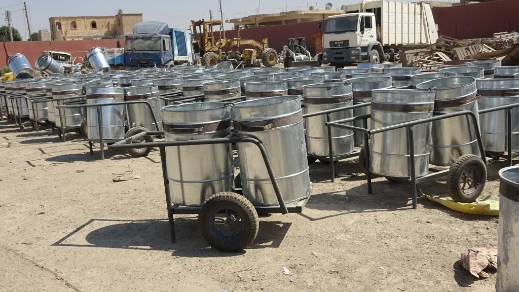 بلدية الشعب في الرقة تستلم 82 عربة نظافة وتستعد لاستلام 300 حاوية قمامة