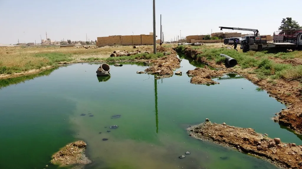 مشكلة مستنقع الصرف الصحي بعين عيسى في طريقه للحل