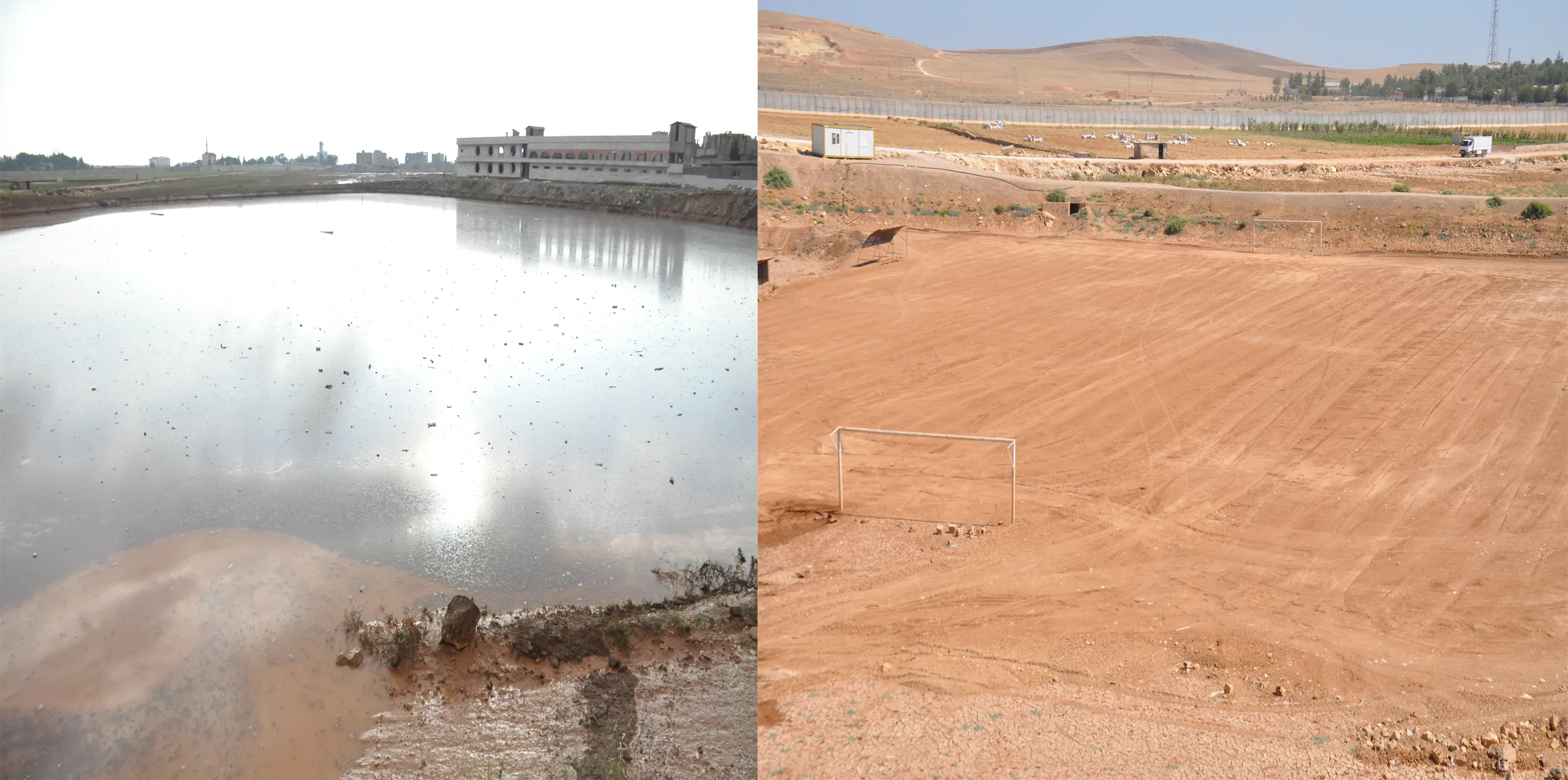 أرضية الملعب البلدي في كوباني جاهزة بعد شهور من السيول