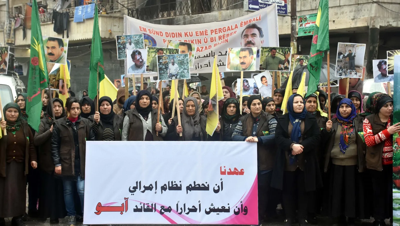 متظاهرات في الحسكة وحلب: سنستمر بالنضال حتى حرية  أوجلان