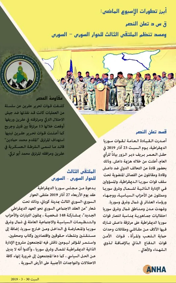 أبرز ما شهده الشمال السوري خلال الأسبوع الماضي