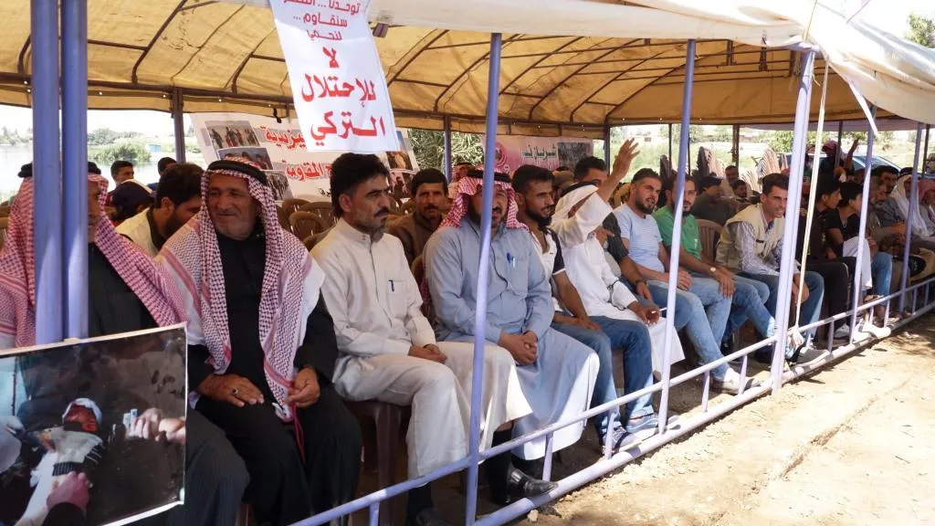 استئناف حملة " توحدنا ، انتصرنا سنقاوم لنحمي" أعمالها بنصب خيمة اعتصام