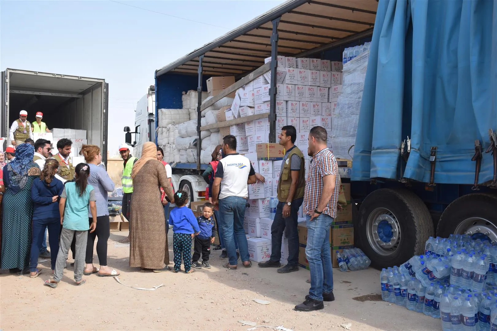مساعدات أهالي باشور توزع على نازحي شمال وشرق سوريا