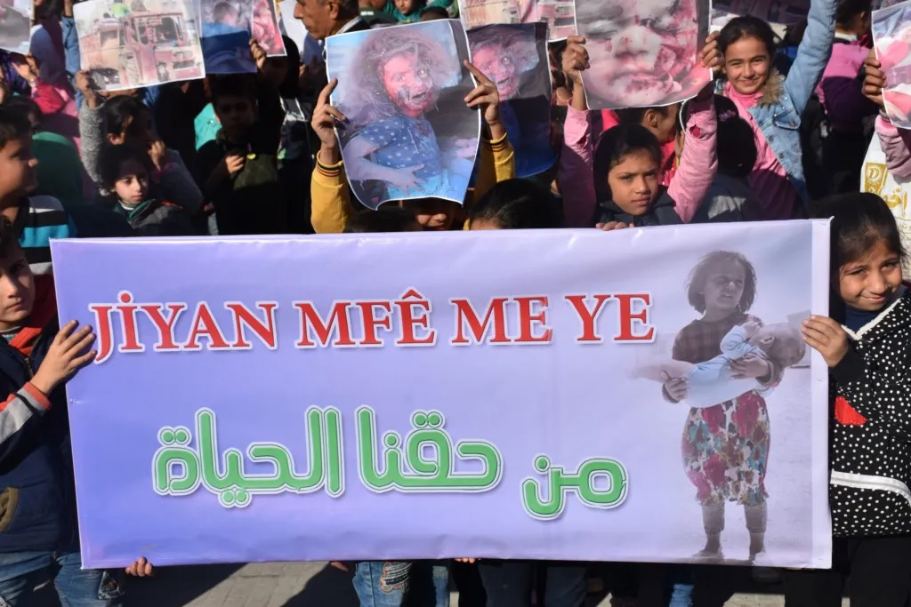 استذكار مجزرة سينما عامودا في حلب واستنكار لقتل الأطفال من قبل الاحتلال التركي