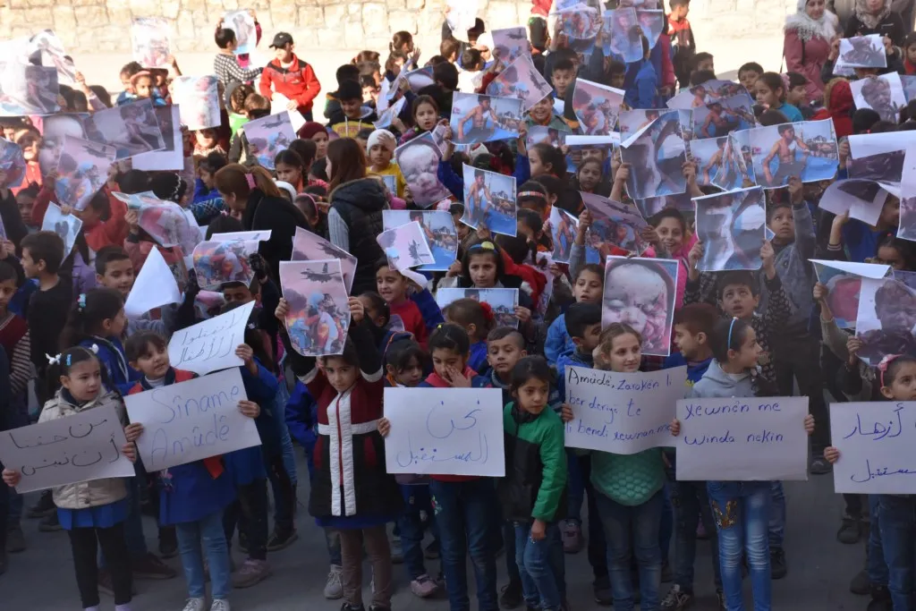 استذكار مجزرة سينما عامودا في حلب واستنكار لقتل الأطفال من قبل الاحتلال التركي