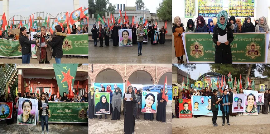 زوجات وأمهات الشهداء يدلين ببيانات لمناهضة العنف ضد المرأة