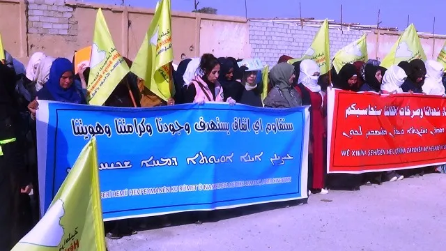 مظاهرة منددة بالهجوم التركي في الشدادي