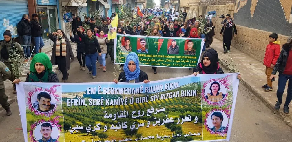 ​​​​​​​الآلاف من أهالي الجزيرة ينتفضون من أجل عفرين