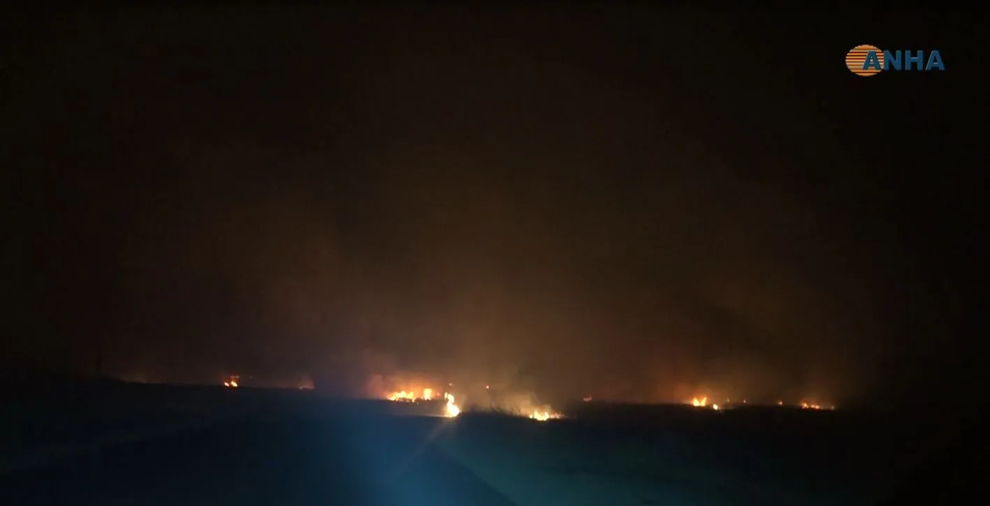 ​​​​​​​طيران الاحتلال يحلق فوق عين عيسى وقصف يحرق الحقول في الريف الغربي