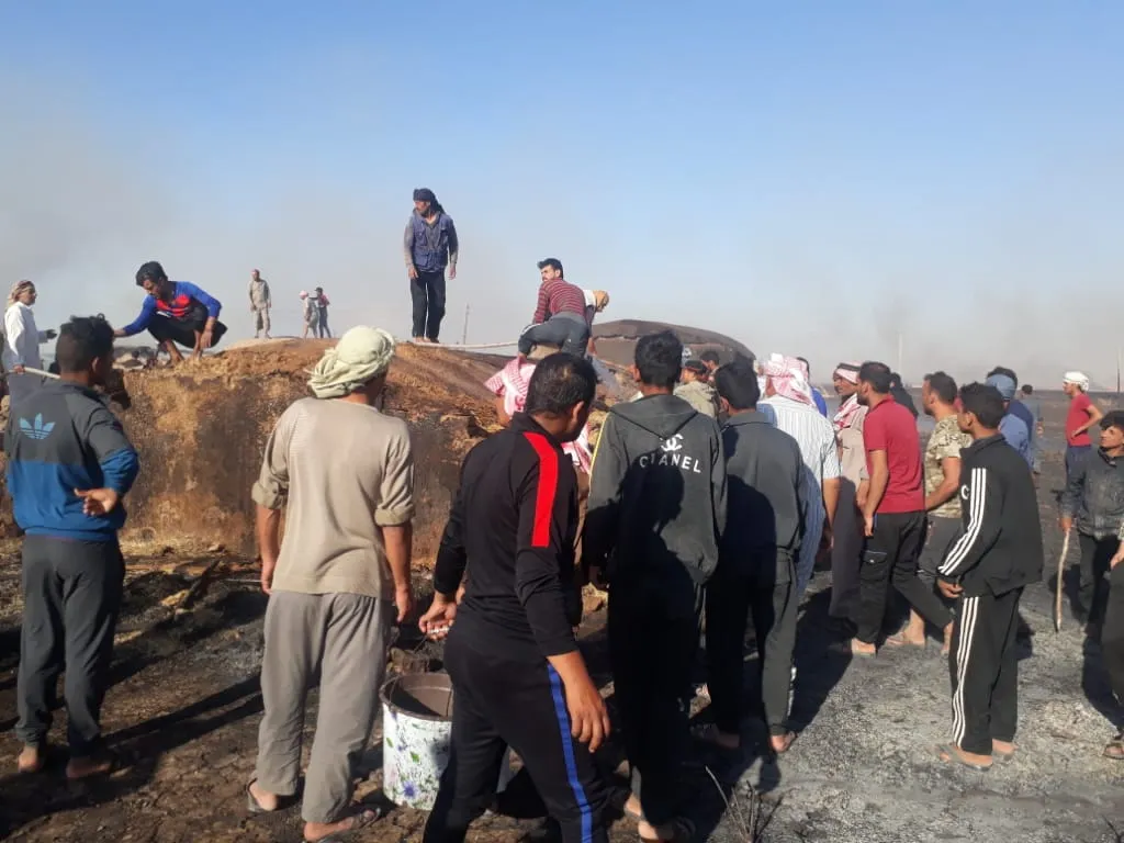 ​​​​​​​سرعة الرّياح دفعت النّيران لإحراق مستودعات في قرى تل حميس