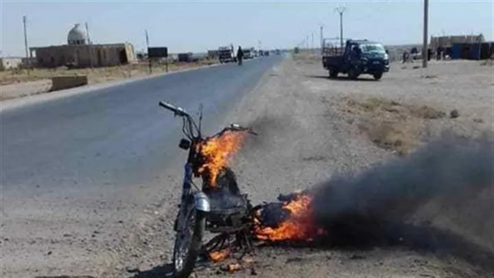 ​​​​​​​انفجار دراجة نارية بسائقها في الشدادي