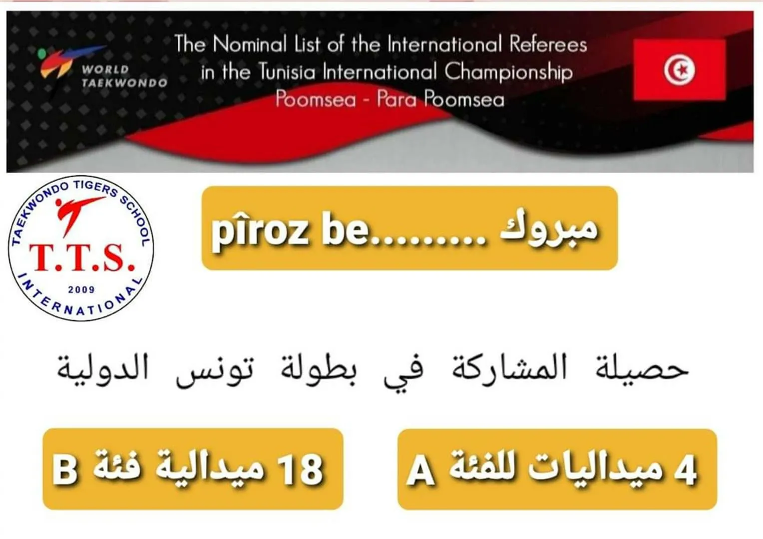 ممثلو شمال وشرق سوريا يحصدون 22 ميدالية خلال بطولة تونس الدولية للتايكواندو