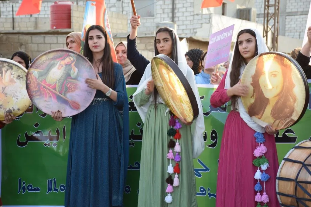 مسيرة لدعم مقاومة حفتانين في الحسكة