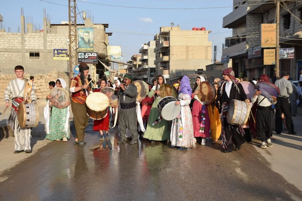 مسيرة لدعم مقاومة حفتانين في الحسكة