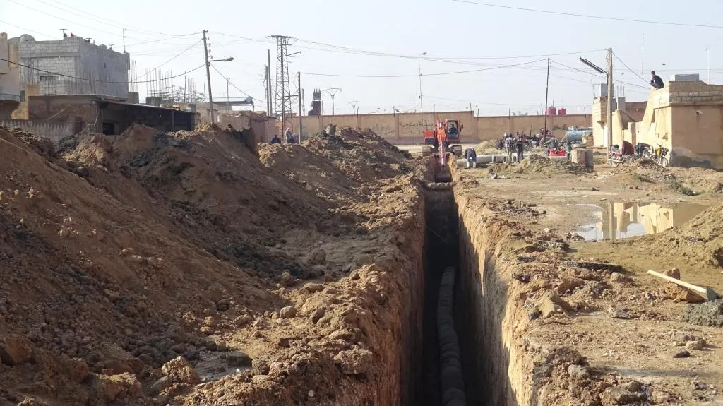 مشروع الصرف الصحي يدخل حيّز التنفيذ بالشدادي