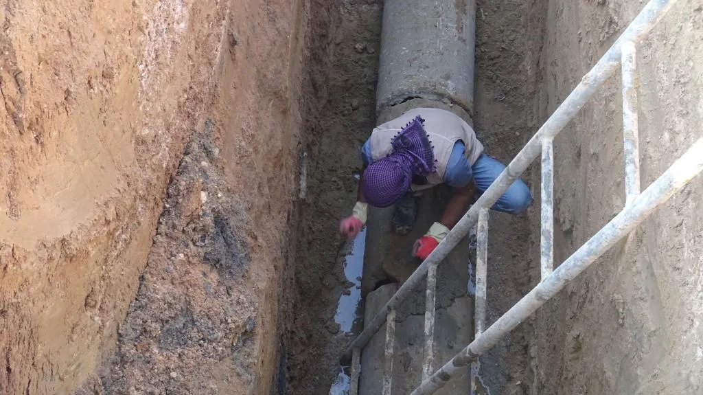 مشروع الصرف الصحي يدخل حيّز التنفيذ بالشدادي