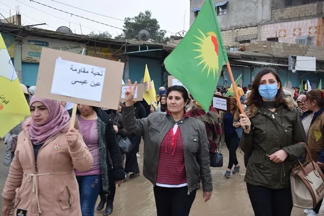 ​​​​​​​أهالي جل آغا يتظاهرون دعمًا لمقاومة عين عيسى