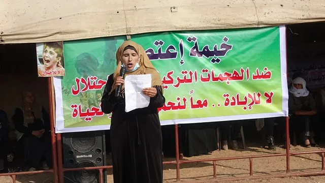 ​​​​​​​بعد ثلاثة أيّام... نساء الرّقةّ ينهينَ فعاليات خيمة الاعتصام بقراءة بيان