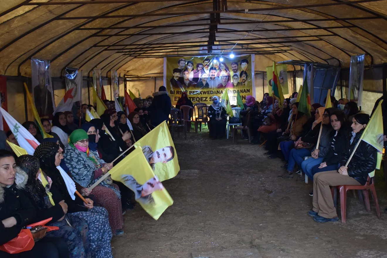 ​​​​​​​قامشلو.. خيمة التضامن مع مقاومة السجون تستمر في يومها السابع