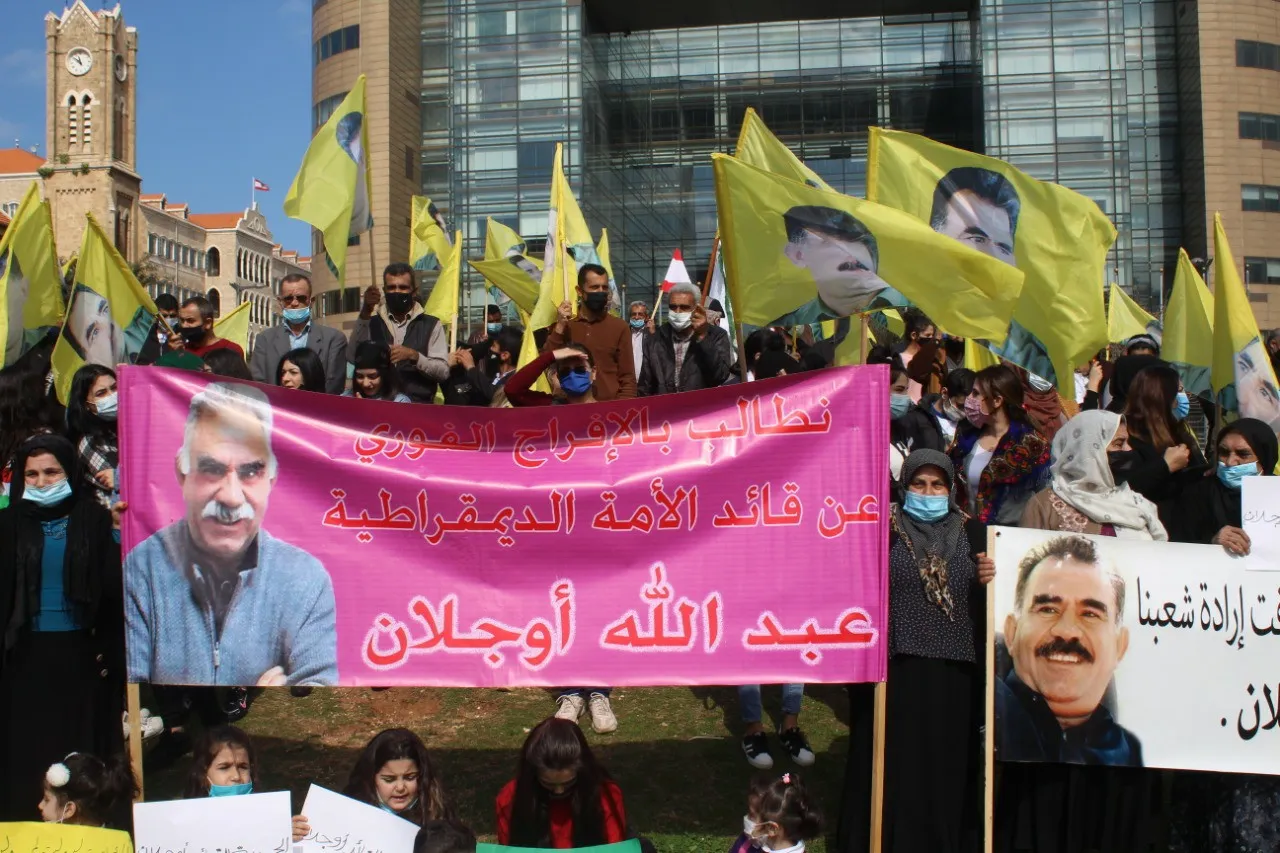​​​​​​​الجالية الكرديّة من أمام مفوضية الأمم المتحدة في لبنان تطالب بحرية أوجلان