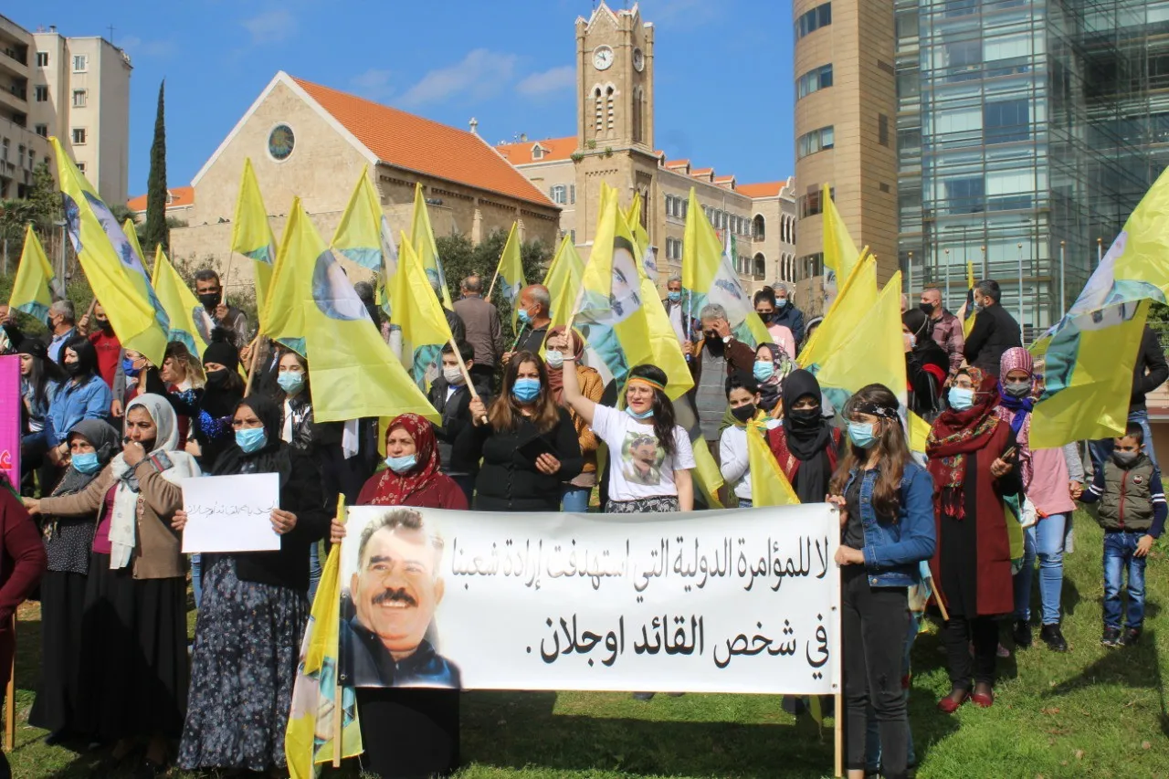 ​​​​​​​الجالية الكرديّة من أمام مفوضية الأمم المتحدة في لبنان تطالب بحرية أوجلان