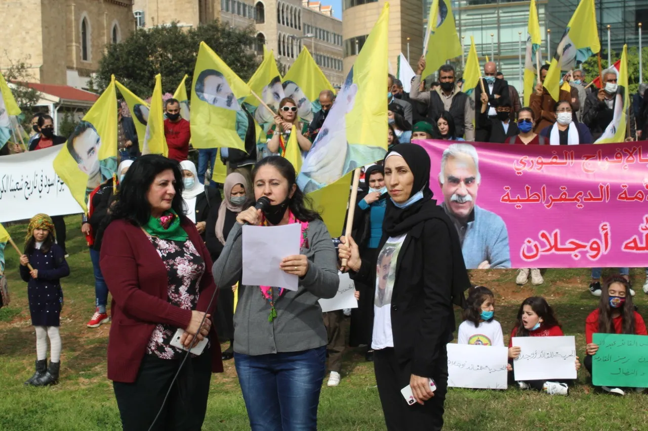 ​​​​​​​الجالية الكرديّة من أمام مفوضية الأمم المتحدة في لبنان تطالب بحرية أوجلان