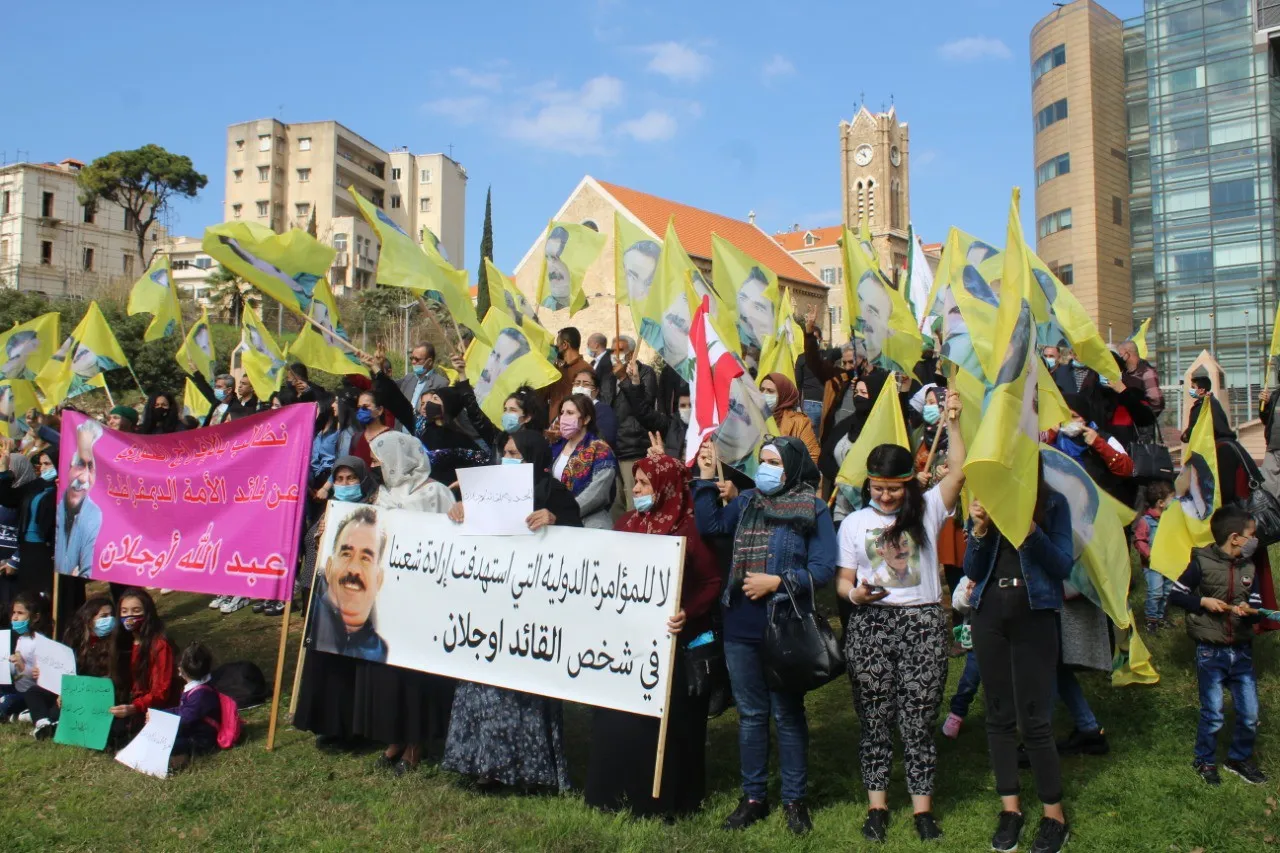 ​​​​​​​الجالية الكرديّة من أمام مفوضية الأمم المتحدة في لبنان تطالب بحرية أوجلان