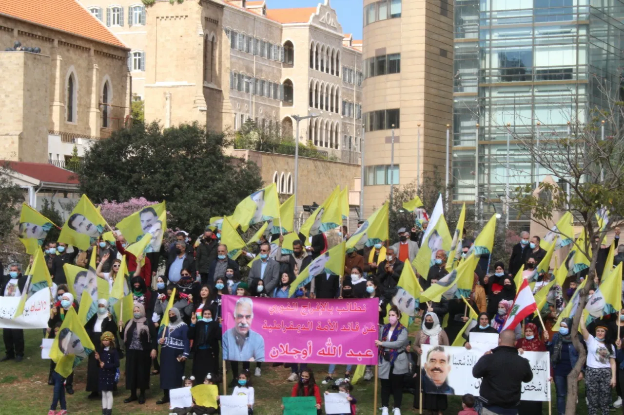 ​​​​​​​الجالية الكرديّة من أمام مفوضية الأمم المتحدة في لبنان تطالب بحرية أوجلان