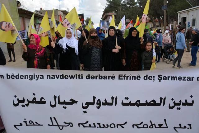 تظاهرات حاشدة في نواحي مقاطعة قامشلو
