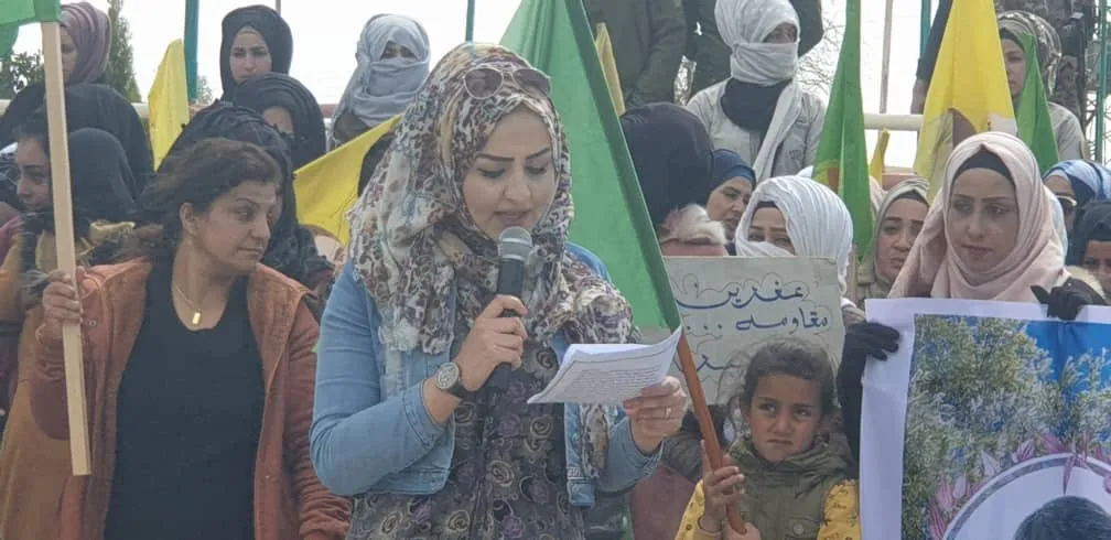 تظاهرات حاشدة في نواحي مقاطعة قامشلو