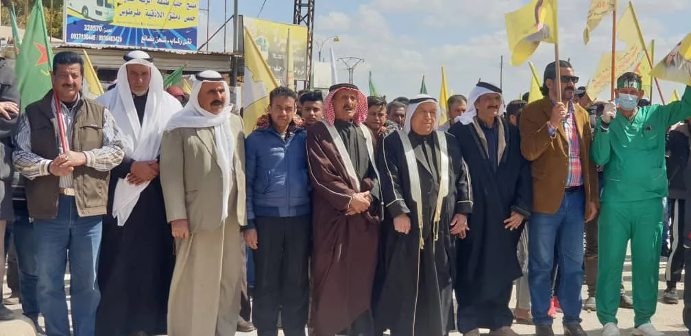 تظاهرات حاشدة في نواحي مقاطعة قامشلو