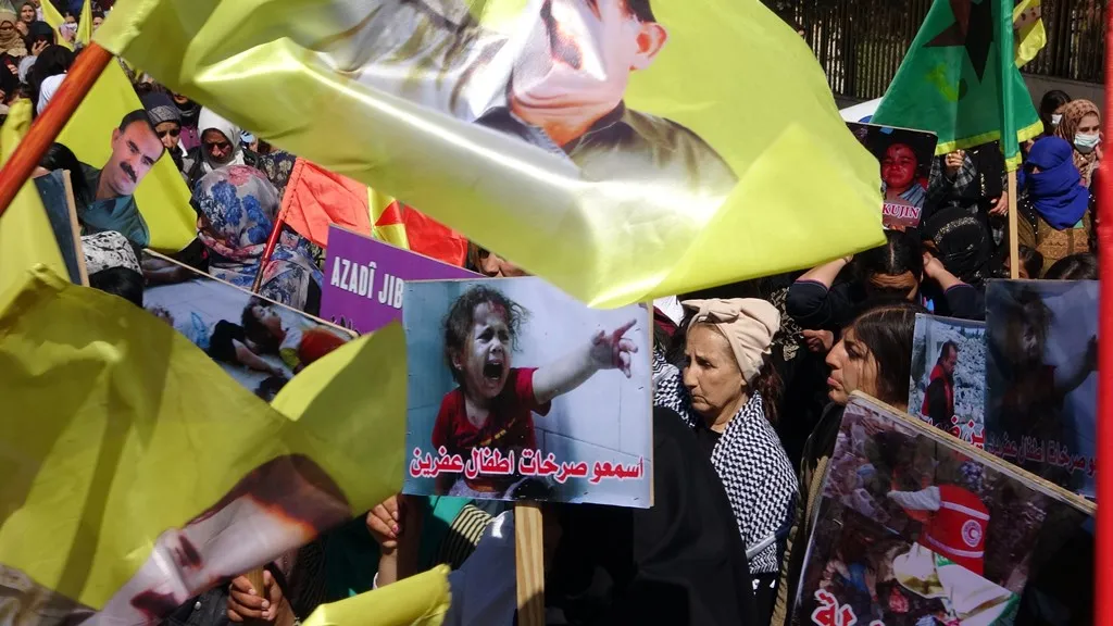 تظاهرات حاشدة في نواحي مقاطعة قامشلو