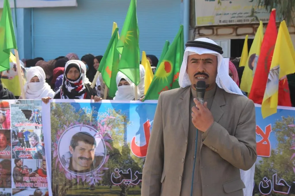 تظاهرات حاشدة في نواحي مقاطعة قامشلو
