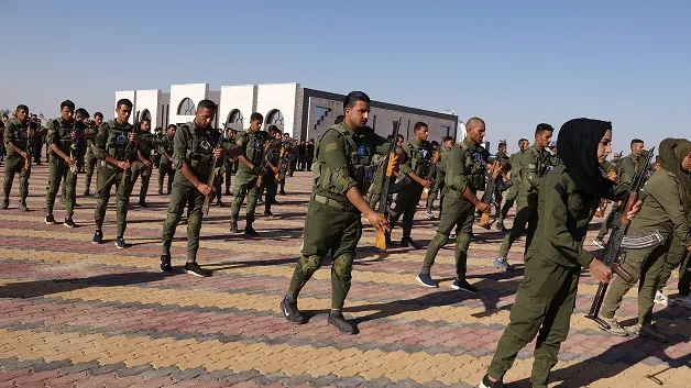 ​​​​​​​تشييع الشهيد أحمد الغضبان عضو قوى الأمن الداخلي في الطبقة