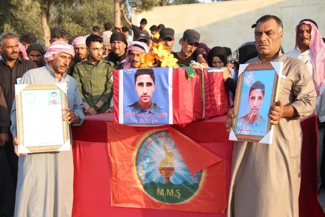 تشييع جثمان الشهيد محمود محمد الحسين إلى مثواه الأخير في منبج