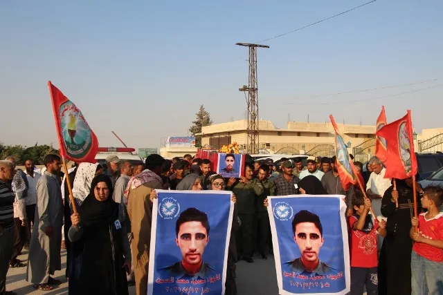 تشييع جثمان الشهيد محمود محمد الحسين إلى مثواه الأخير في منبج