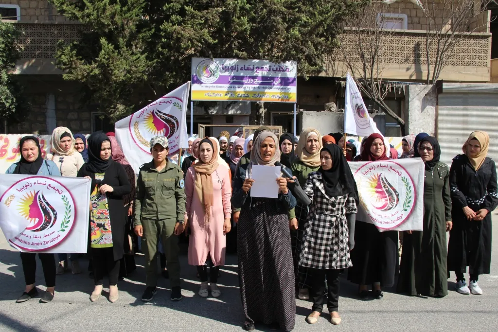 ​​​​​​​تجمع نساء زنوبيا بمنبج يدين الهجمات التركية على شنكال