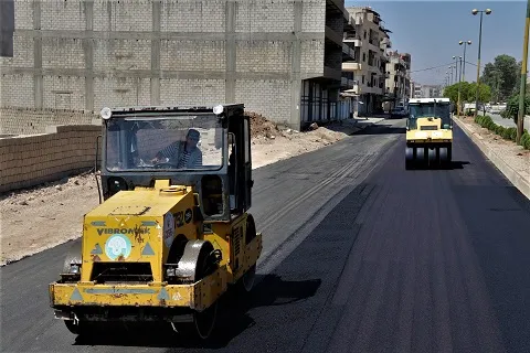 بلدية الشعب تعبد الحزام الغربي لمدينة قامشلو