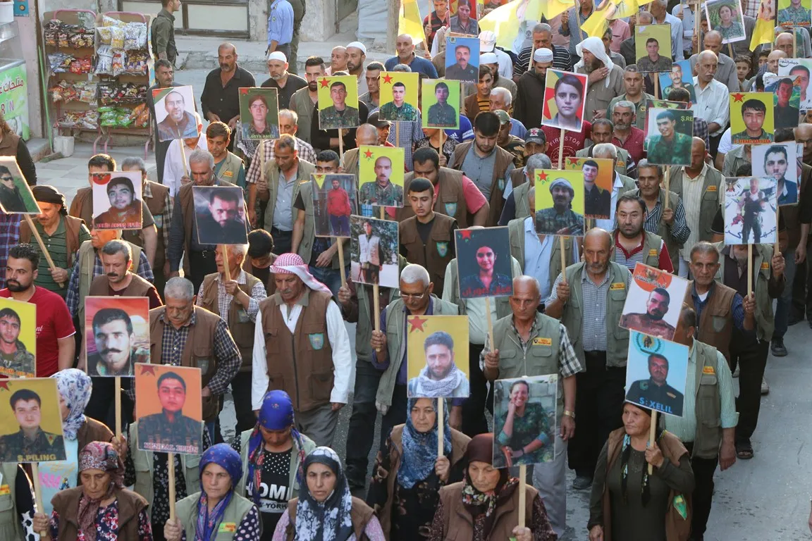 ​​​​​​​تظاهرة في حلب تنديداً بهجمات الاحتلال التركي على شنكال