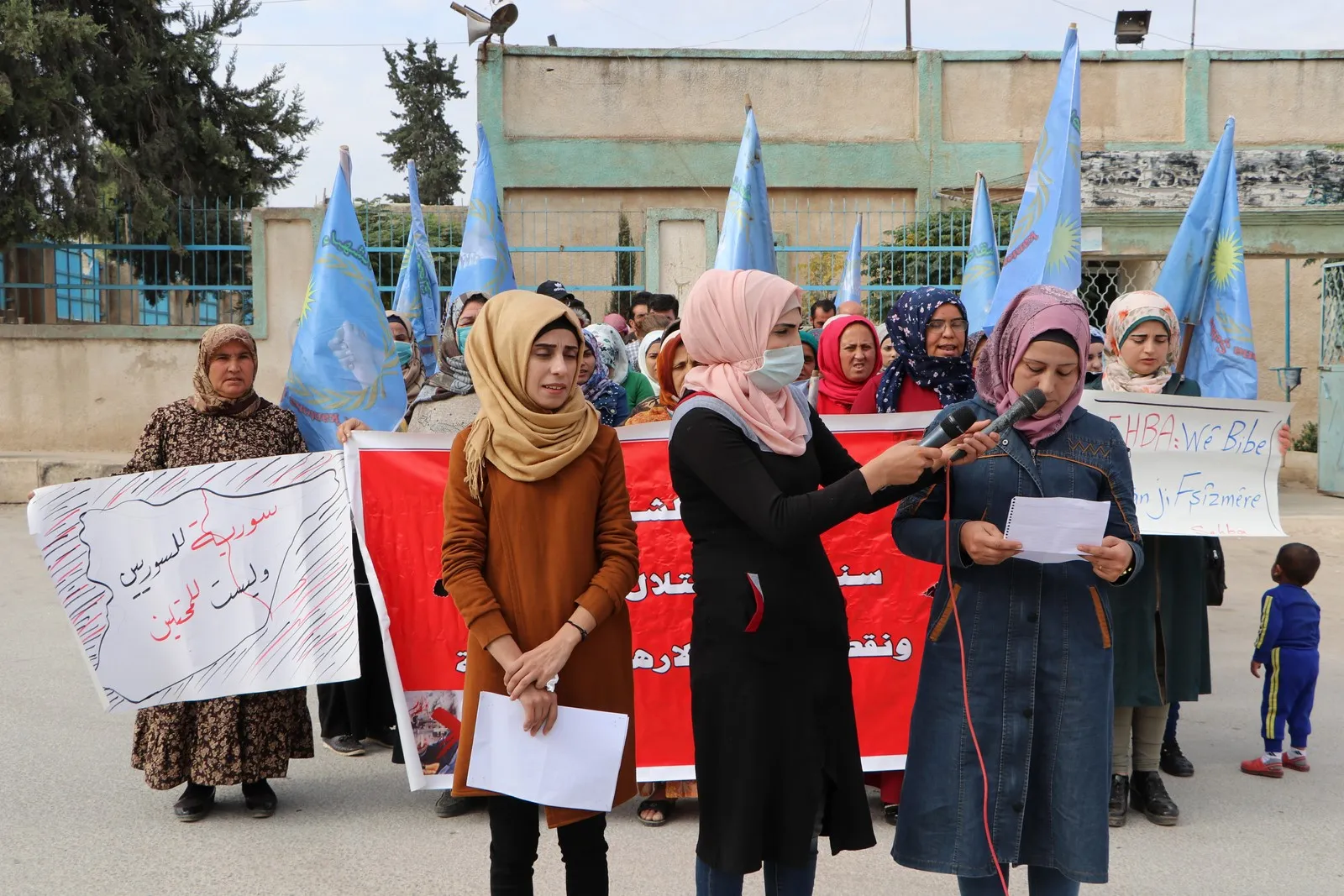 لجنة المرأة في ناحية أحرص تدين التهديدات التركية على مقاطعة الشهباء
