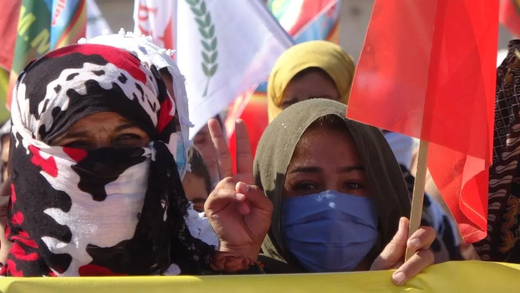 ​​​​​​​مهجرو سري كانيه يتظاهرون ضد الاحتلال ويدينون عمليات التغيير الديمغرافي