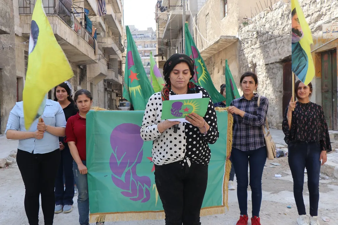 اتحاد المرأة الشابة في حلب يستنكر استخدام الاحتلال التركي الأسلحة الكيماوية ضد الكريلا