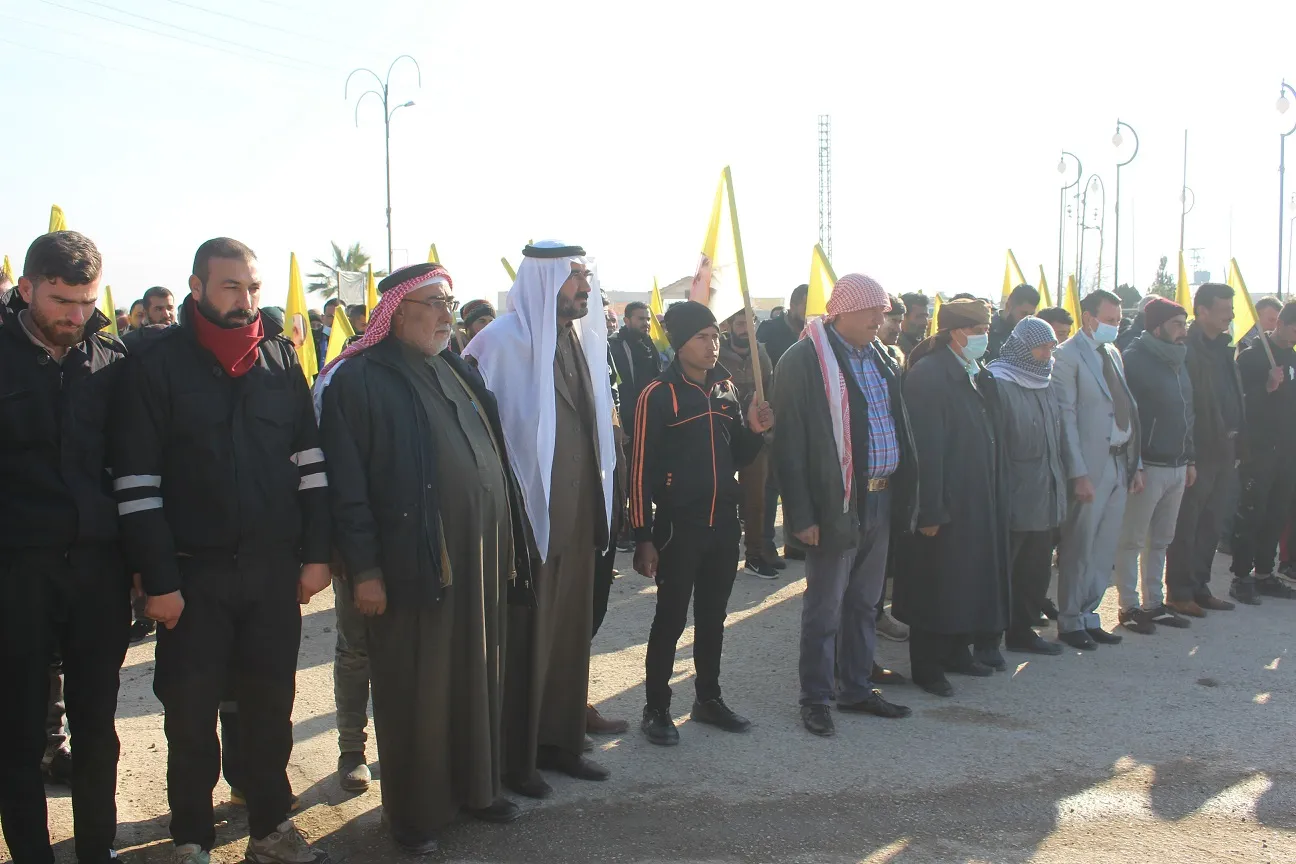 ​​​​​​​خلال مظاهرات.. أهالي مقاطعة قامشلو يطالبون المجتمع الدولي القيام بواجبه تجاه شعوب المنطقة