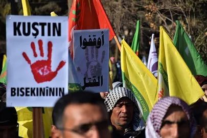 ​​​​​​​المئات من أهالي تل تمر وزركان يتظاهرون ضد الاحتلال التركي